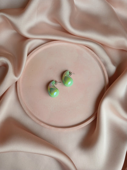 Candy colours tear drop earrings