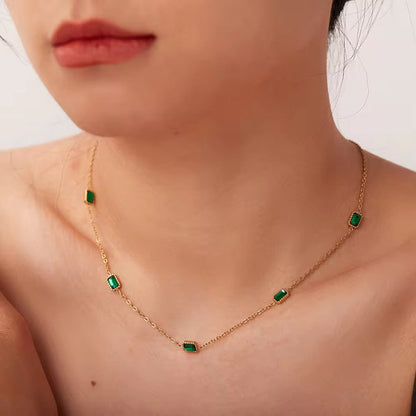 Dainty Emerald Necklace
