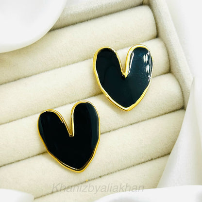 Black Heart Earrings