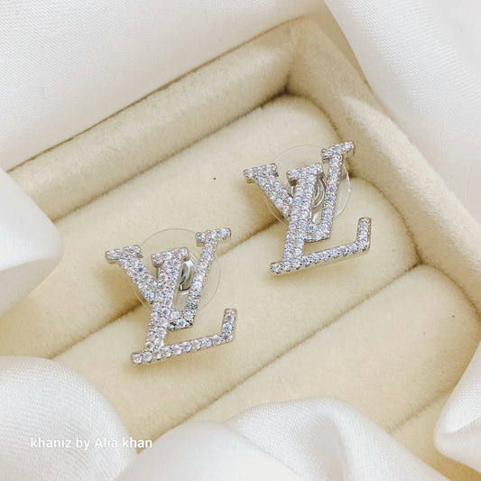 Branded LV Earrings Silver