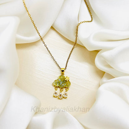 Soft Mint Raincloud Pendant