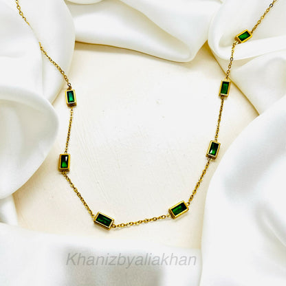 Dainty Emerald Necklace