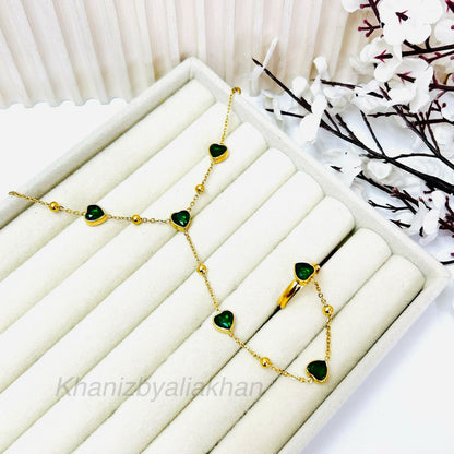 Emerald Heart Handchain