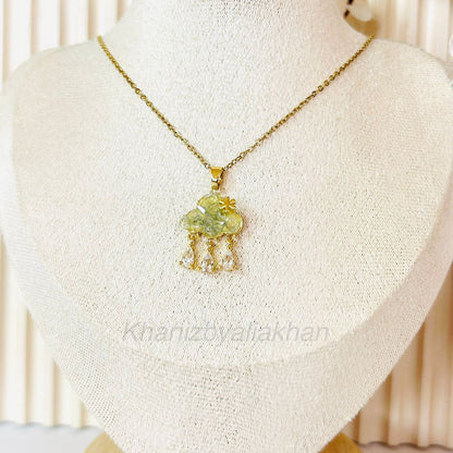 Soft Mint Raincloud Pendant