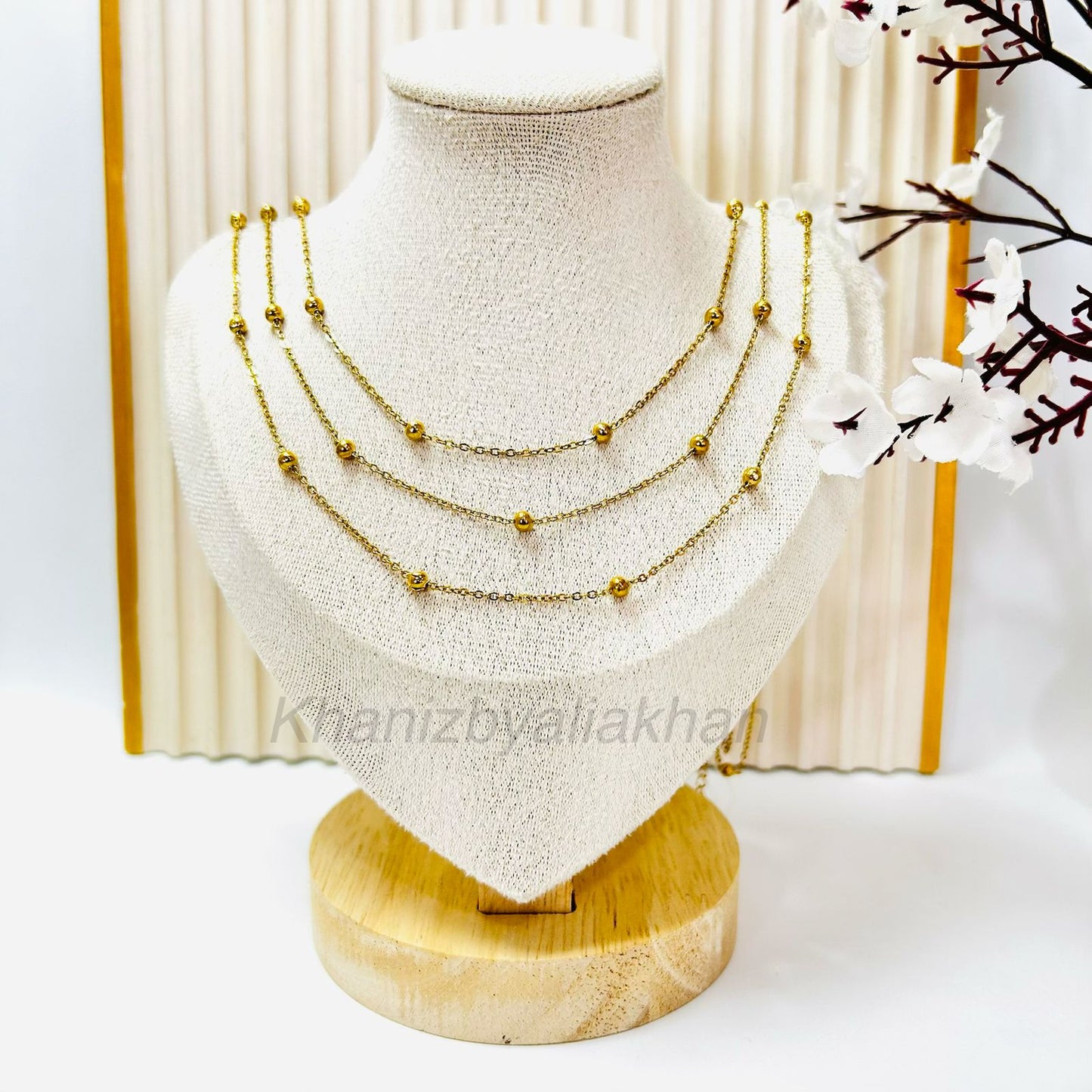Triple Layer Beaded Necklace