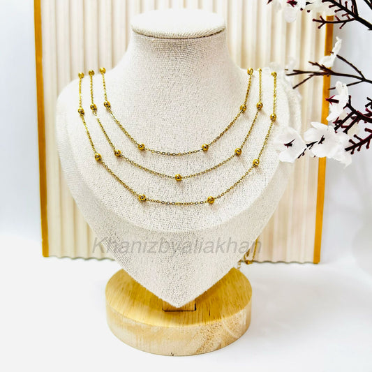 Triple Layer Beaded Necklace