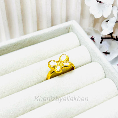 White Butterfly Ring