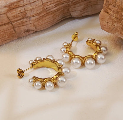 Pearl C Shape Hoops
