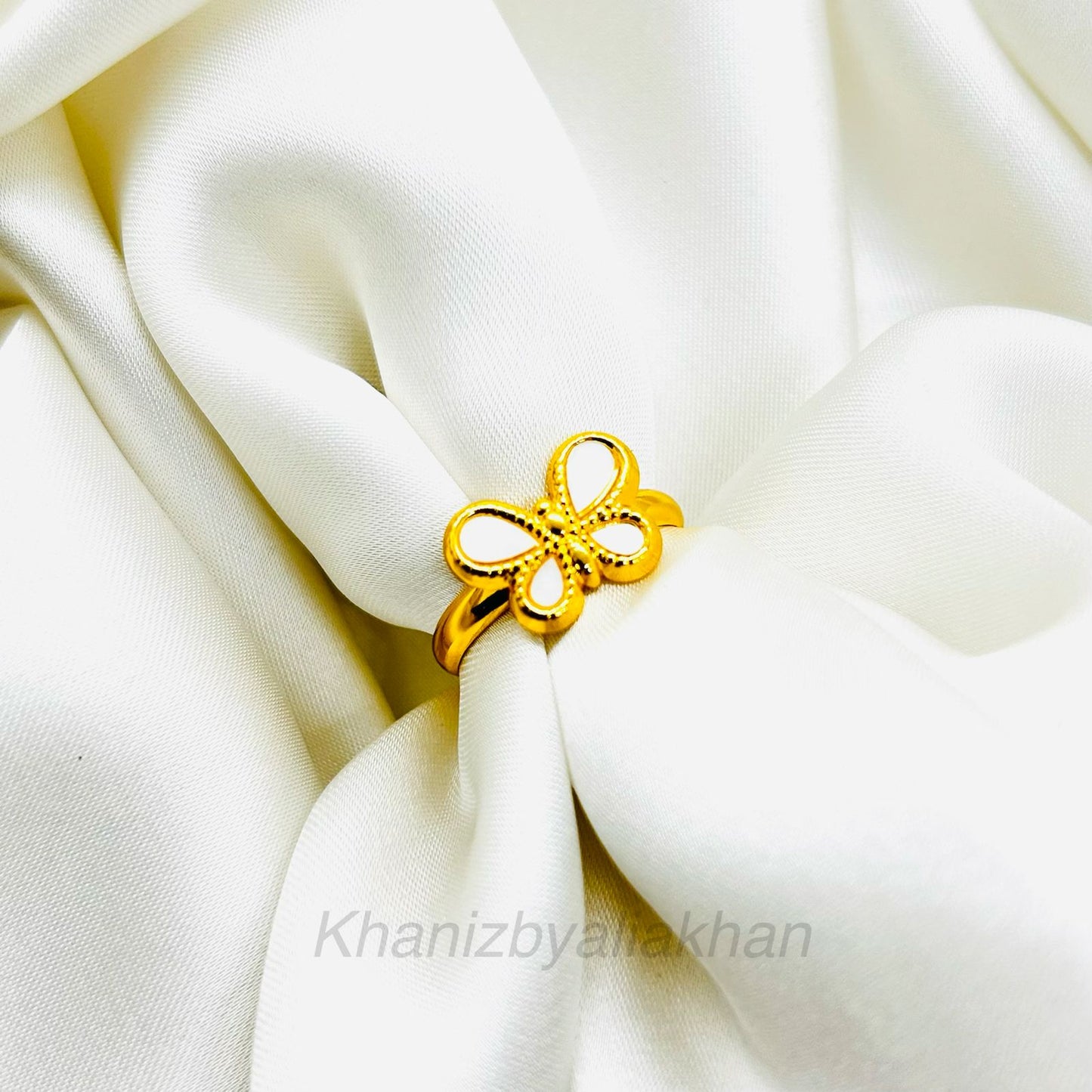 White Butterfly Ring