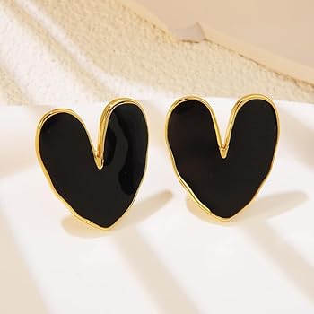 Black Heart Earrings