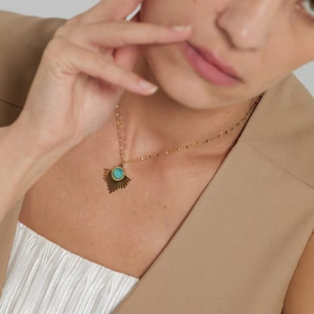 Turquoise Sunburst Pendant